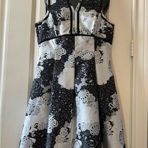 Elegant Black and White Lace Dress